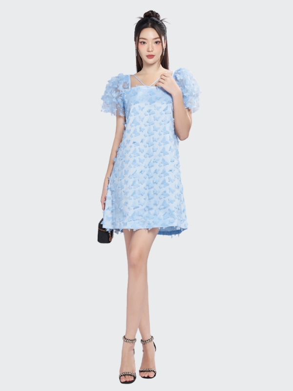 Đầm Dáng Suông A Butterfly Chất Lưới Organza