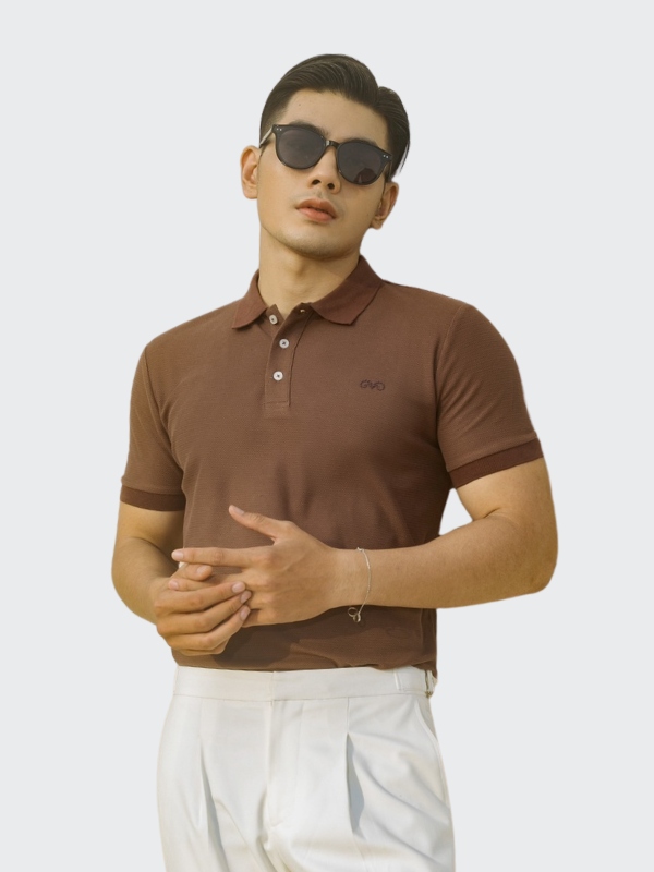 Áo polo nam cao cấp logo Bạch Dương chất liệu cotton slimfit